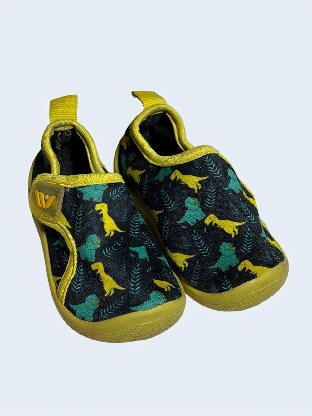 Kids Yellow & Green Dinosaur Slip-On Water Shoes